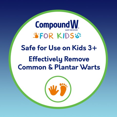 Compound W One Step Strips for Kids is safe for kids ages 3+