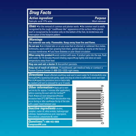 Compound W Gel + Conseal drug facts
