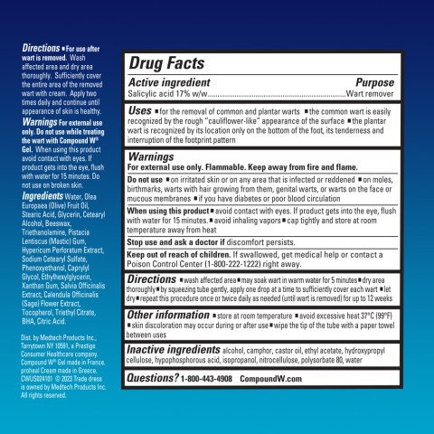 Compound W Total Care Wart & Skin drug facts