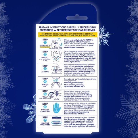 Compound W Nitro Freeze Skin Tag Remover back of package