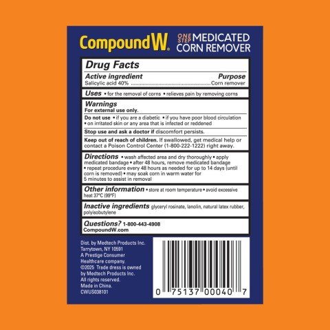 Compound W Medicated Corn Remover drug facts