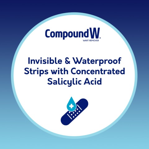Compound W One Step Invisible Strips are invisible and waterproof