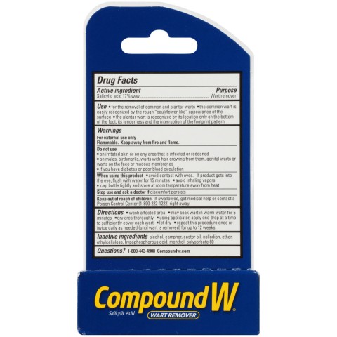 Compound W Fast Acting Liquid back of package