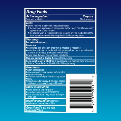 Compound W One Step Pads drug facts