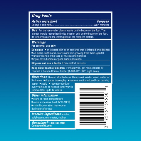 Compound W Plantar Foot Pads Drug Facts